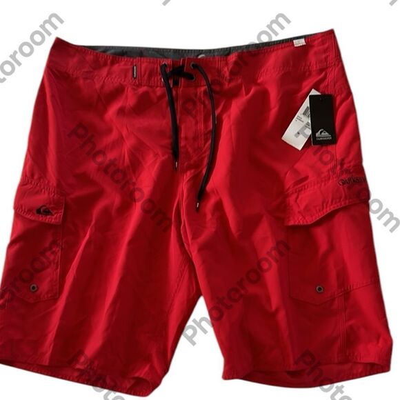 Quiksilver Manic 22 Inch Length Cargo Pocket Boardshort Swim Trunk, Red, 38, NWT - Picture 4 of 11